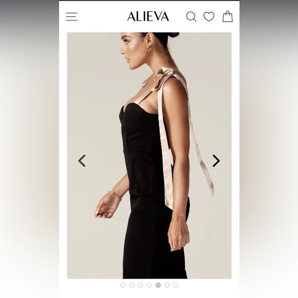 Alieva Black midi bow tie dress - Picture 4 of 8